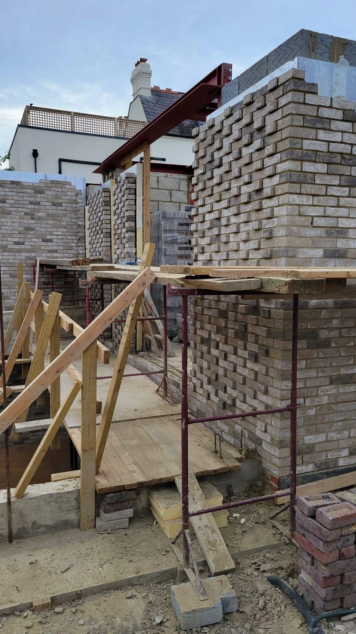 Brickwork and scaffolding